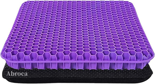 Gel Seat Cushion for Long Sitting, Double Thick Office Wheelchair Cushions | Gel Pad for Back Hip Sciatica Tailbone Pain Sore Pressure Relief, Gel Cooling Home Game Desk Chair Pads for Car Truck Driver
