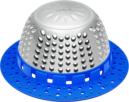 LEKEYE Drain Hair Catcher/Bathtub Drain Cover/Drain Protector for Pop-Up & Regular Drains(Patented Product)