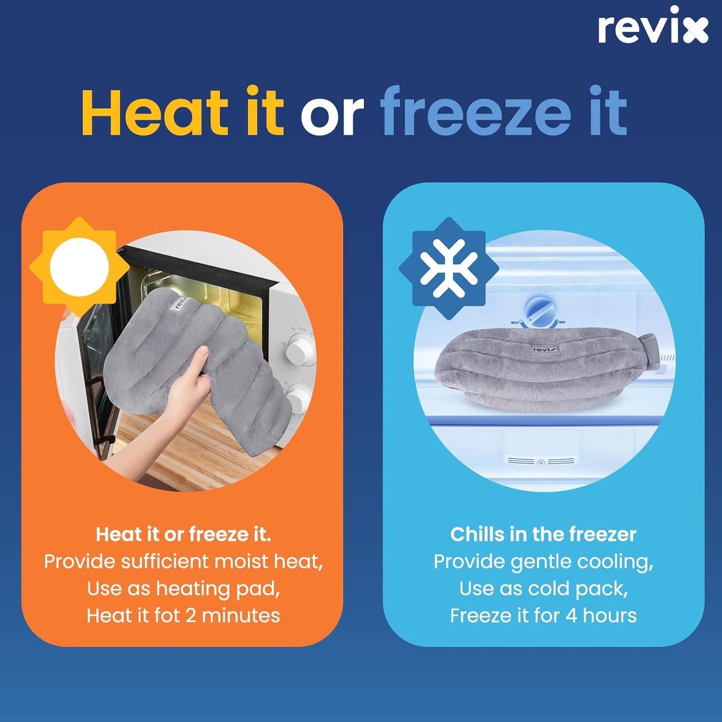 REVIX Microwavable Shoulder Heating Pad for Rotator Cuff, Moist Heating Pads Microwavable with Adjustable Strap, Shoulder Heating Pads for Upper Back Muscle Relaxation & Relief, Gray
