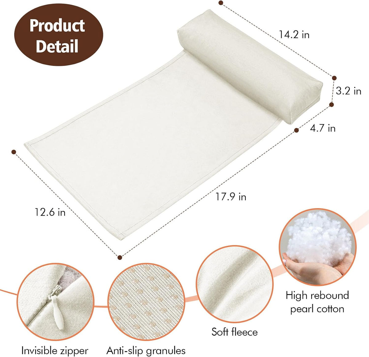 WdFour Velvet Neck & Head Pillow for Recliner Chair, Small Ergonomic Cervical Support Pillow for Home, Office and Travel, Non-Slip Cushion for Tension Relief & Shoulder Comfort (Chocolate)