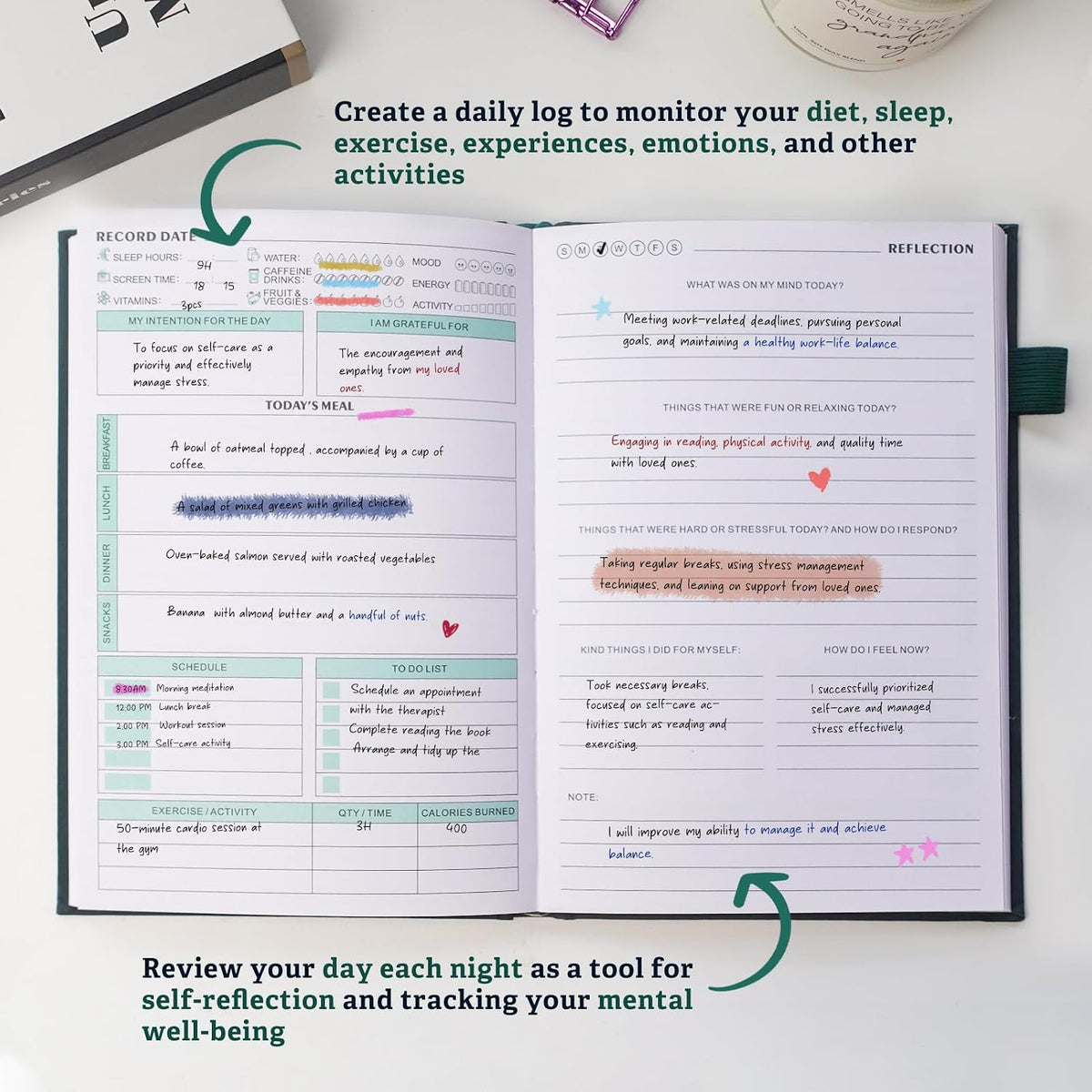Mental Health Journal for Women and Men, 91 Days Anxiety & Guided Journal