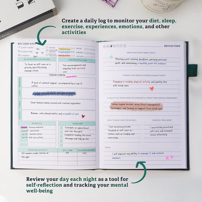 Mental Health Journal for Women and Men, 91 Days Anxiety & Guided Journal