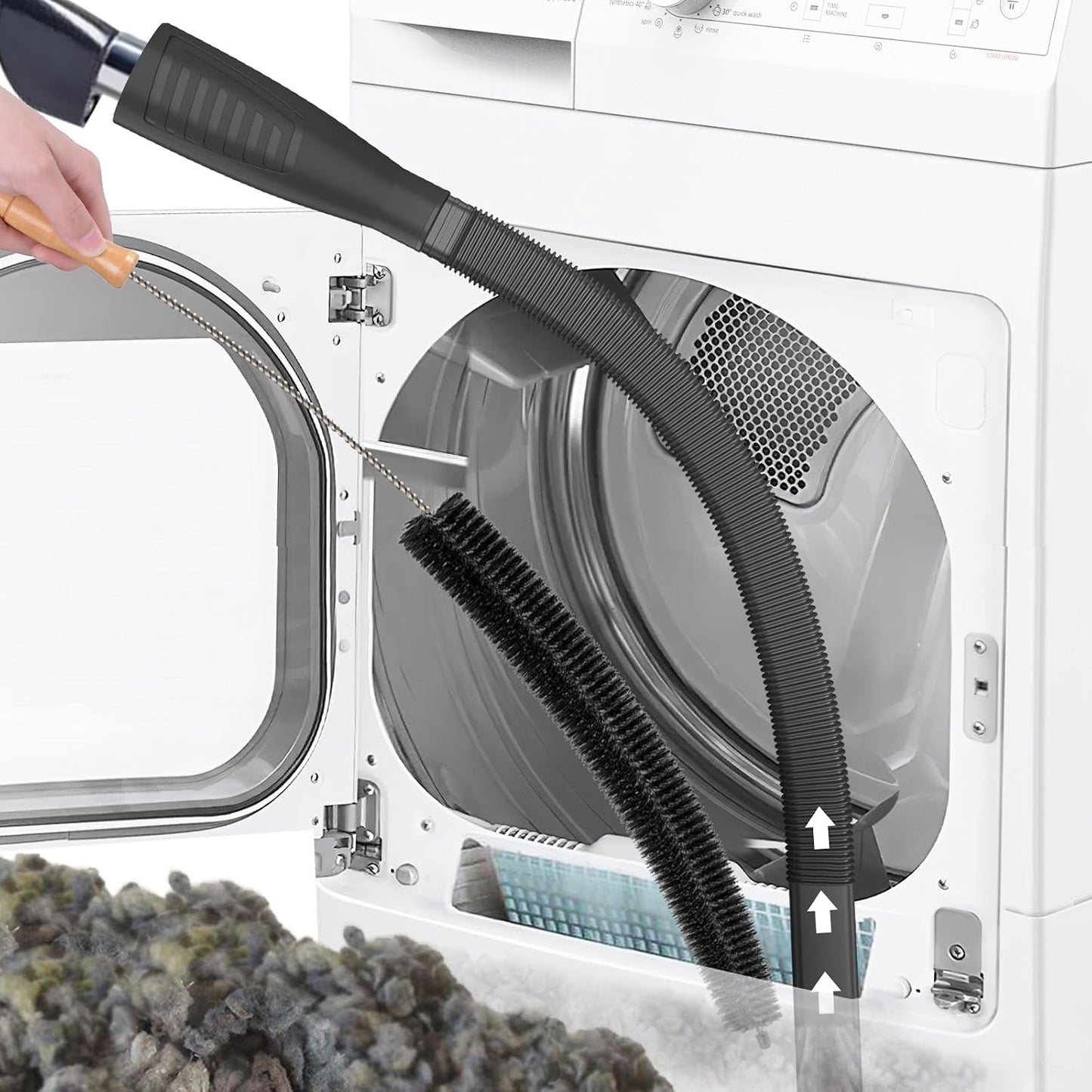 Sealegend Dryer Vent Cleaner Kit with Vacuum Hose Attachment & Brush Blue | Fits Most Vacuums, Loosens Stubborn Lint & Removes Hidden Dust, for Dryer Vents, Refrigerator Coils & Narrow Gaps