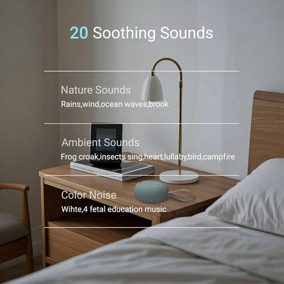 Portable Baby Sound Machine [White Noise for Babies Kids Adults][Timer Function][20 Soothing Sounds][Sleep Soother] 15 Hours Battery Life, Travel,Registry,Gifts,Shower,Clips on Baby Stroller