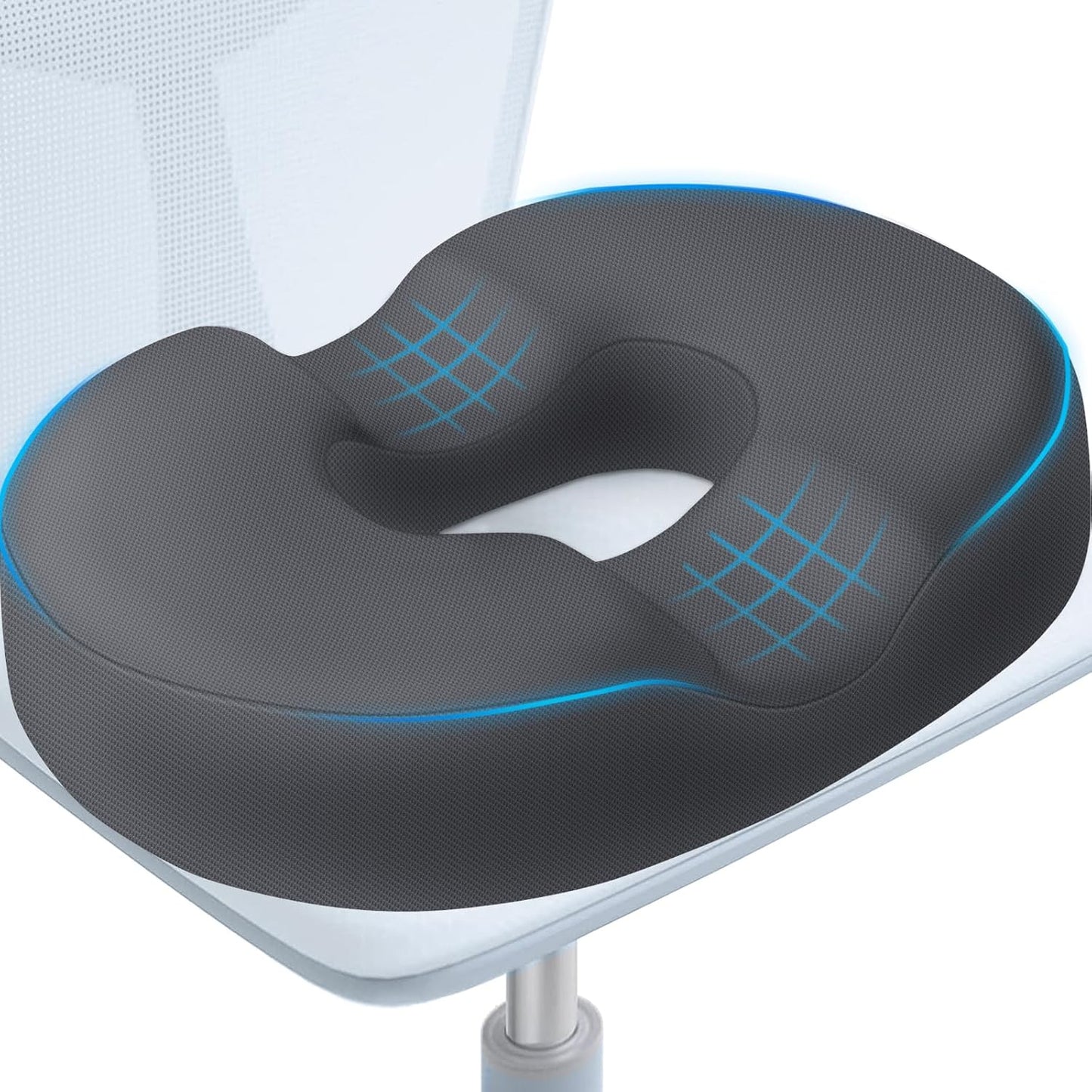 BlissTrends Donut Pillow Seat Cushion, Memory Foam Lifting Cushions(Black) | Donut Chair Cushions for Postpartum Pregnancy & Hemorrhoids,Tailbone Pain Relief Cushion for Office&Home Chairs