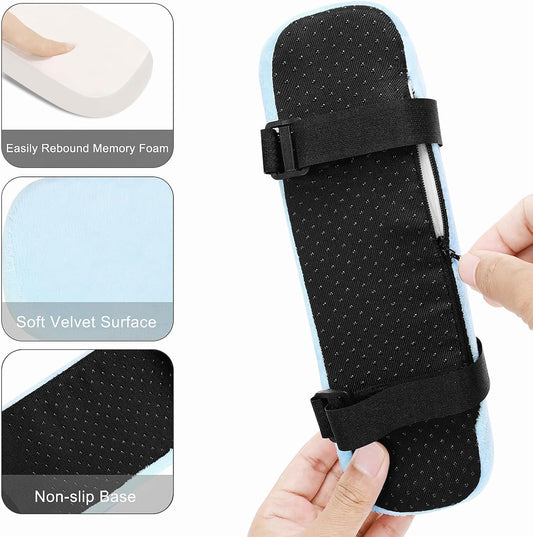 MOSISO Chair Armrest Pads, Home/Office Chair Arm Rest Covers, Black | 2 Pack Memory Foam Comfy Computer Gaming Elbow Cushion, Removable Washable Elbow, Support Forearm Pressure Relief