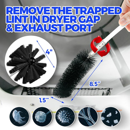 Holikme 16Ft Dryer Vent Cleaner Kit - Flexible Lint Brush for Deep Cleaning | Flexible Nylon Rods, Synthetic Brush Head, Drill Attachment, Deep Clean, Lint Removal, Easy DIY Assembly, Home Essential