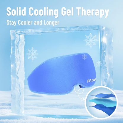 Cooling Eye Mask, Cold Eye Mask for Puffiness, Reusable Ice Eye Masks for Dark Circles And Puffy Eyes, Relieve Your Migraines and Headaches with Gel Eye Masks Therapy, Long-Lasting Comfort, Light Blue