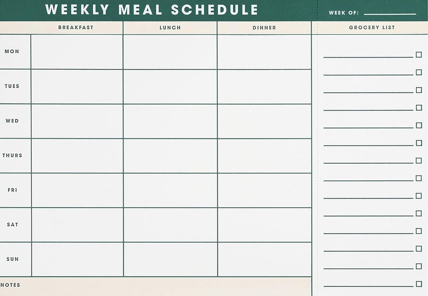 Weekly Magnetic Meal Planner & Tear Off Grocery List - 7 x 10 Inch Menu Planner Notepad for Fridge - Grocery Shopping List Notepad –Dinner List for Refrigerator - (Large Planner with 60 Sheets - 7 x