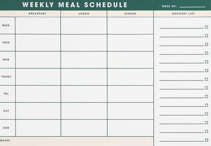 Weekly Magnetic Meal Planner & Tear Off Grocery List - 7 x 10 Inch Menu Planner Notepad for Fridge - Grocery Shopping List Notepad –Dinner List for Refrigerator - (Large Planner with 60 Sheets - 7 x