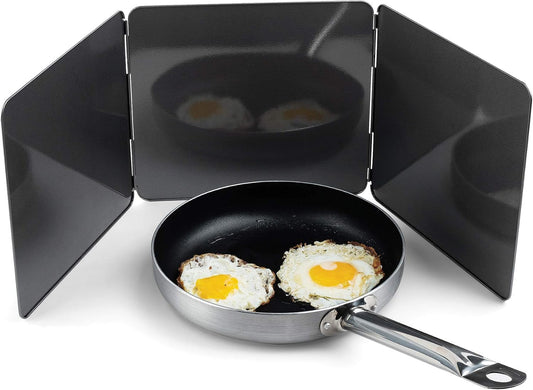 Fox Run Splatter Shield, 3 Sided Frying Splatter Guard For Stove Top | Keep Stoves & Counters Clean | 3 Panel Oil Splatter Guard | Non-Stick Splash Guard For Easy Clean Up | Home Frying Essential
