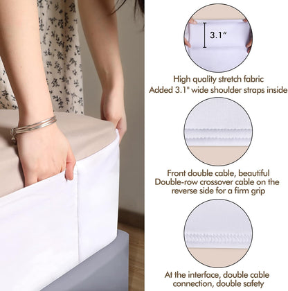 Bed Sheet Holder - Queen Fitted Sheet Only Straps，Holds The Flatbed in Place and Converts It Into A Fitted Sheet, Bed Sheet Fastener Holder, Fits All Mattress Heights- Queen 60” X 80”