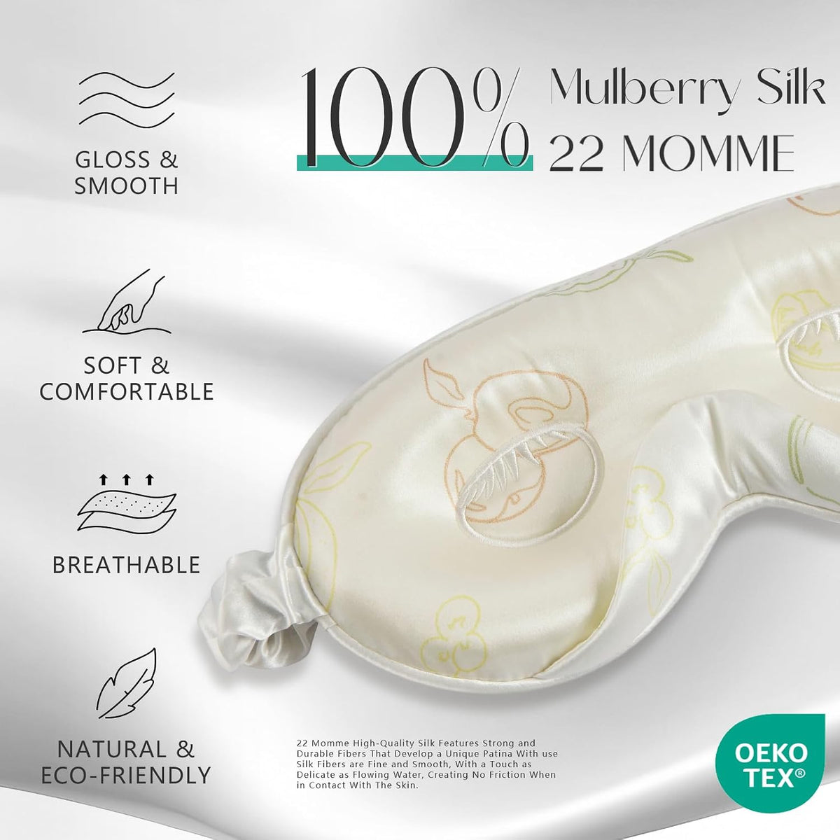 ZIMASILK Adjustable 3D 22 Momme 100% Mulberry Silk Sleep Mask