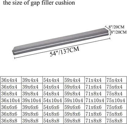 SAMTY Bed Gap Filler for headboard Space Gap Filler Bolster Stopper 54x6x4 | Full Bed, Closes Gaps Between Headboard And Mattress With Supportive Foam And Removable Washable Linen Cover