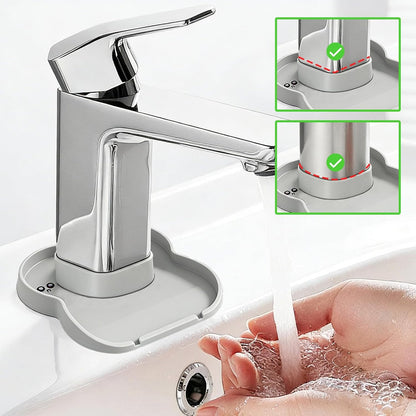 Silicone Faucet Mat for Kitchen Tap Compact Sink Splash Guard Protectors Behind Draining,Grey 2PCS