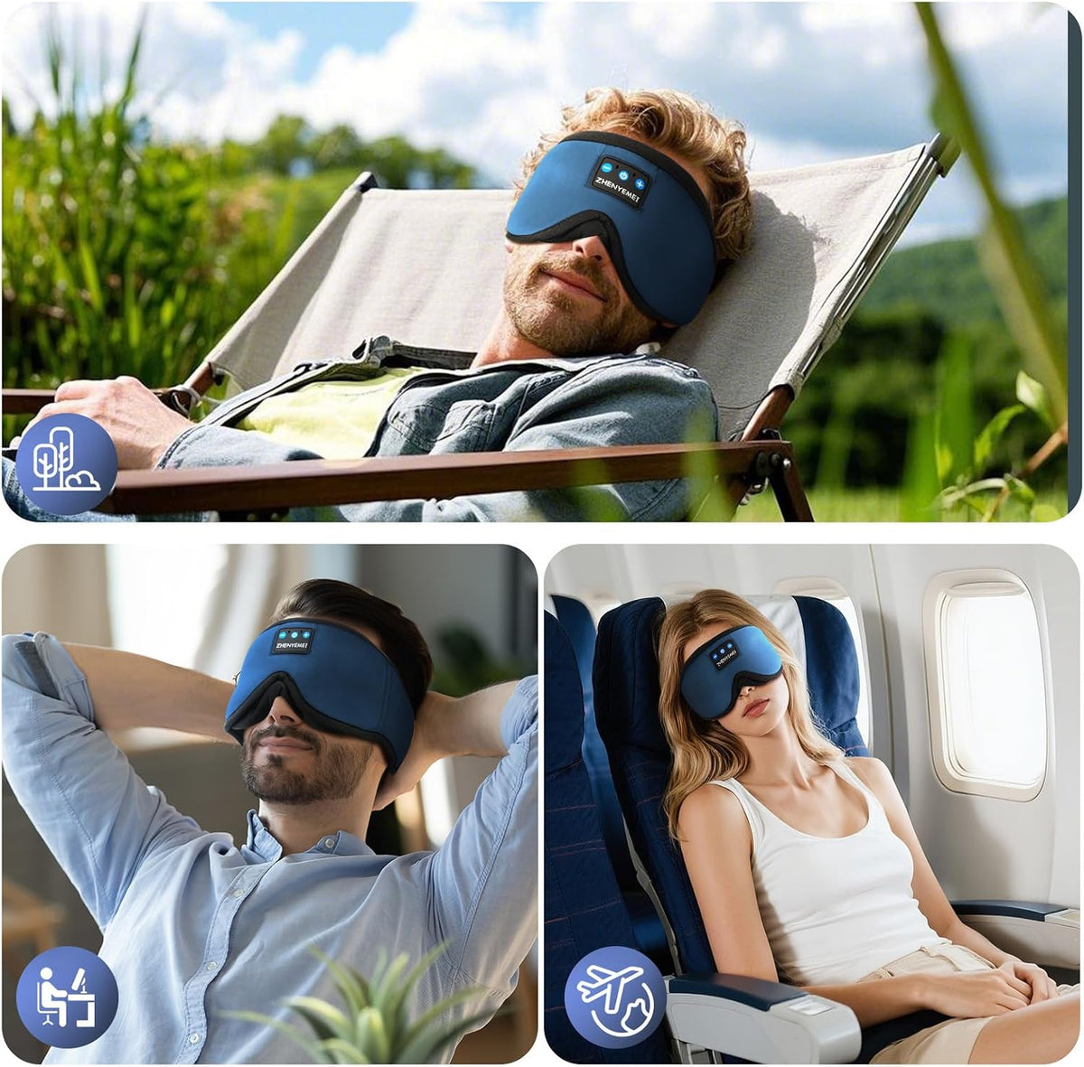 Sleep Mask with Bluetooth 5.4 Headphones, Removable 3D Eye Cups, Timing Sleeping Headphones for Side Sleepers, Wireless Music Eye Mask Speakers for Men, Women, Tech Gifts, Pink