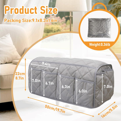 Armchair Caddy, Remote Control Holder for Recliners, Sofa Armrest Organizer, Non Slip Recliner Organizer, Couch Caddy with 14 Pockets Storage for TV Remote, Phone, Magazine (Brown)