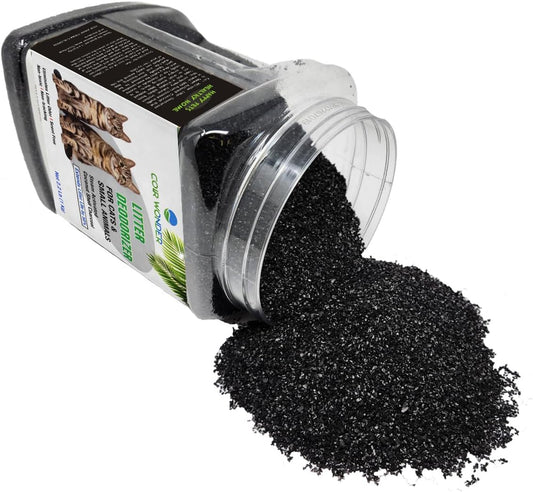Coir Wonder Cat Litter Deodorizer – 2.2 Lb Activated Charcoal Carbon – Odor Eliminator for Litter Box, Chicken Coop, Small Animal Enclosures – Extends Litter Life – Natural Pet Odor Control Granules