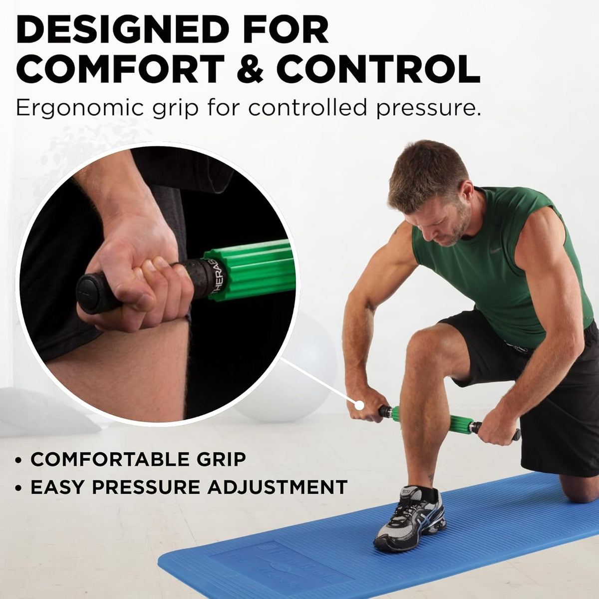 THERABAND Roller Massager, Muscle Massage Tool, Fascia Release, Back, 21"