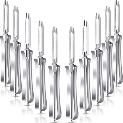 Mudder 5 Pieces Vegetable Fruit Peelers Stainless Steel Rotary Peelers Carrots Potatoes Peeling Tools for Home and Kitchen, with Ergonomic Safety and Control Handle
