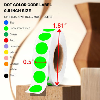 1/2 Inch Round Sticker,4 Rolls 2000Pcs Small Dot Stickers Color-Code Dots | Red+Yellow+Blue+Green 1.3cm Small Stickers Round Color Coding Circle Dots Stickers, Roll Dot Sticker Label for Office Home