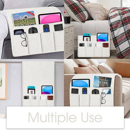 Joywell Remote Caddy Couch Remote Control Holder for Recliner Sofa Armrest Organizer Non Slip Arm Chair Caddie with 6 Pocket Storage for Magazine, Tablet, Phone, iPad, Black