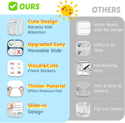2 in 1 Bedtime/Morning Routine Chart for Kids Toddlers, Magnetic Chore Chart for Kids, Cute Visual Schedule for Kids Schedule Board for Home, Kids Checklist to Do List ADHD Tools for Kids