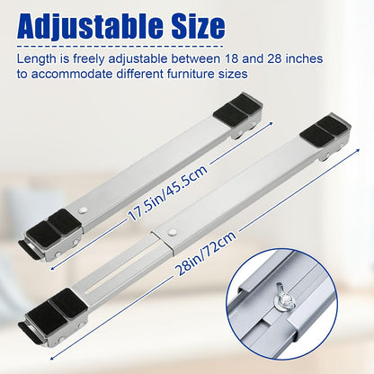 Heavy Duty Furniture Appliances Rollers, Extendable Appliance Rollers with Brake, Mobile Washing Machine Base for Refrigerators, Dishwashers, Washing Machines, 660 lbs Total Load (White