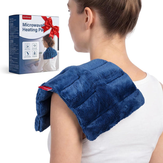 Comfytemp Microwave Heating Pad for Neck Shoulders Back Pain Relief, 7"x12" | FSA Eligible HSA Small Moist Heat Pad, Microwave Heat Wrap Cramps Warm Compress for Women Men Daily Relaxation at Home Office
