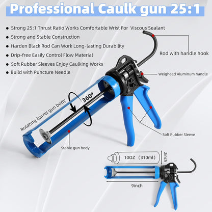 3 in 1 Silicone Caulking Tool, High Quailty Grout Removal Tool and Sealant Finishing Scraper with Stainless Steelhead, Caulk Remover Tool Kit for Window, Kitchen, Floor, and Sink Joint