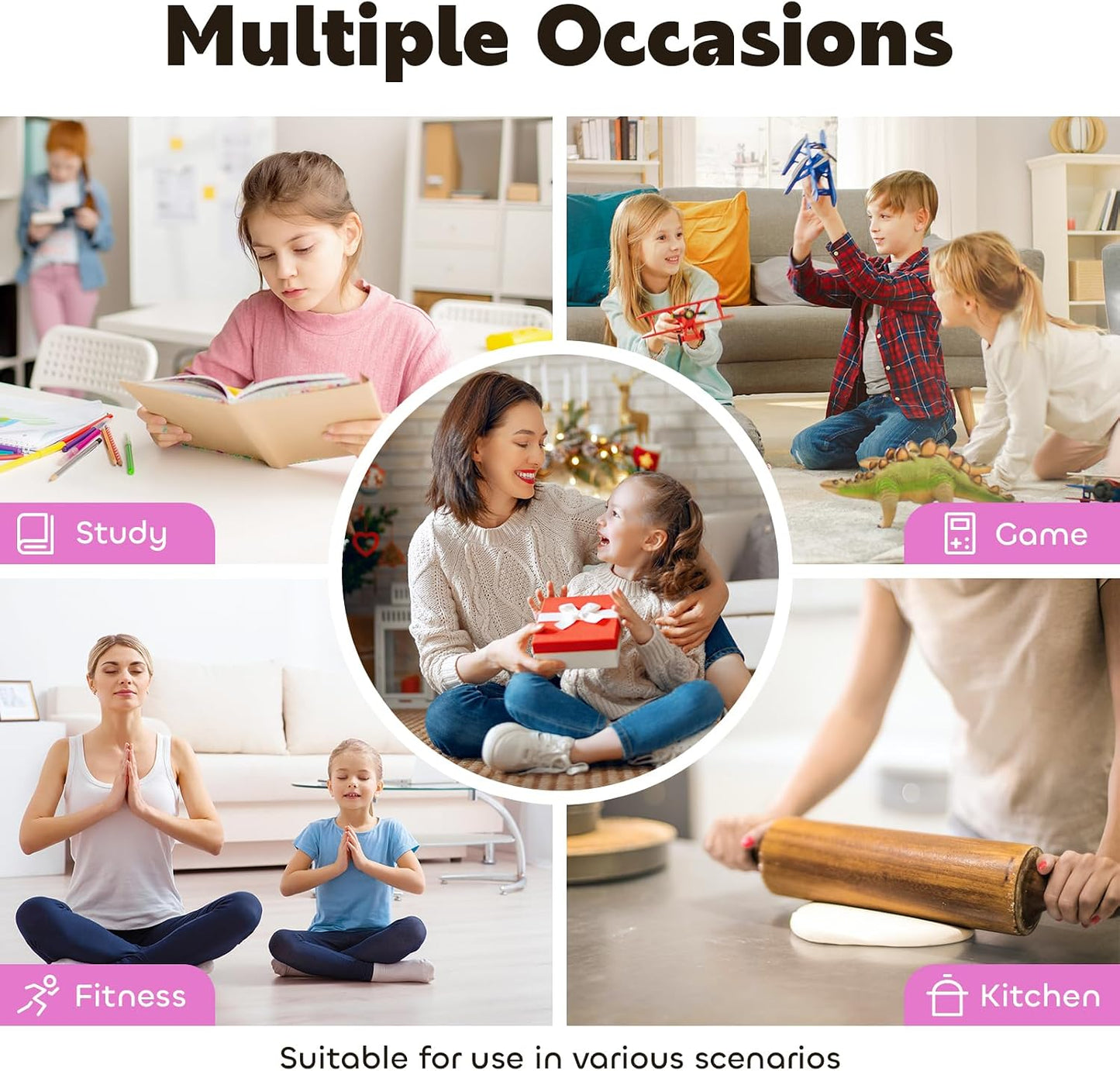 Visual Timer for Kids 60-Minute Countdown Timer with Optional Alarm, Focus Tool for ADHD & Autism, Time Management for Homework, Chores, Office, Kitchen, Teaching & Study Routines (Purple)