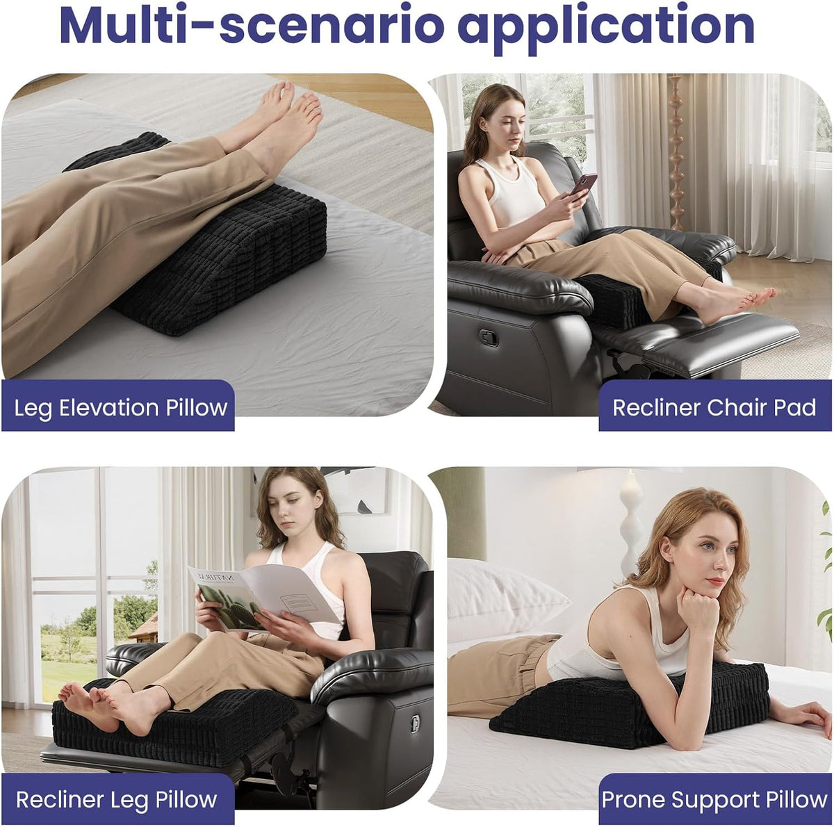 idee-home Recliner Leg Rest Cushion, Recliner Footrest Extender Pillow