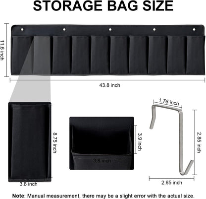 RVZONE RV Shoe Pockets 10 Pockets Heavy Hanging Bedside Storage Organizer with Sturdy Hooks Storage Pockets Hangs on bed for Shoes Toys and Tool Accessories