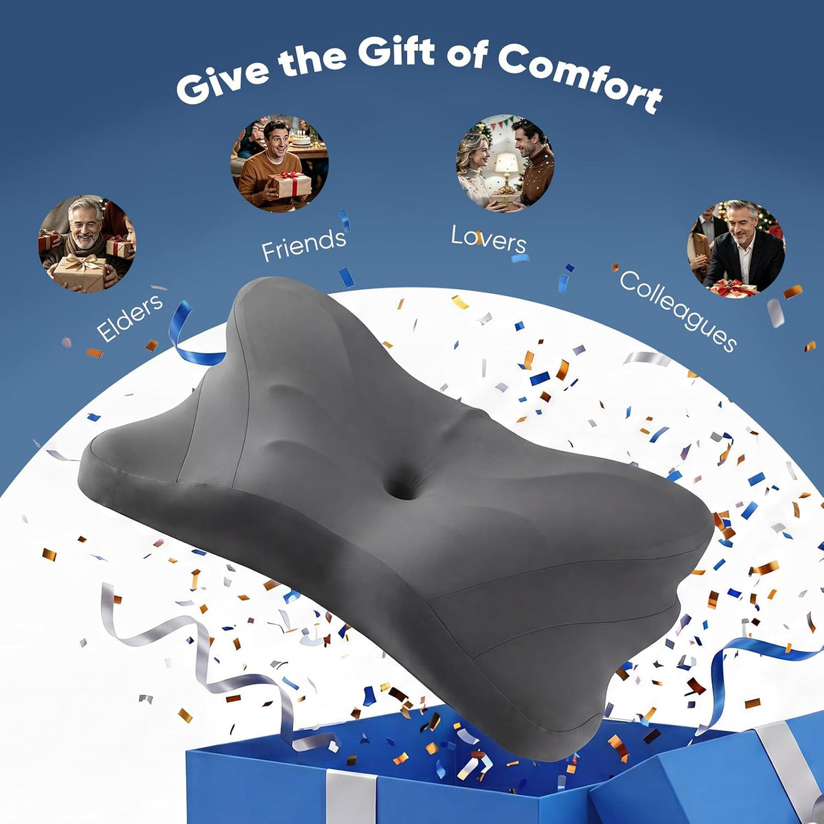 Sweetcrispy Cervical Pillow for Neck Pain Relief, Cooling Memory Foam