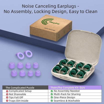 Noise Cancelling Ear Plugs Sleep 50dB NRR Side Sleep Small Ear | ultra soft silicone, reusable one-piece design, 4 sizes included, portable case