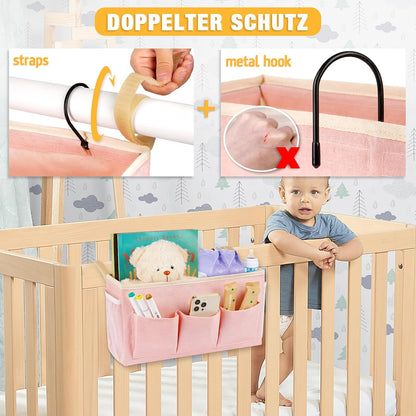 Lilithye Bedside Caddy, Bedside Storage Bag Hanging Organizer for Bunk Bed