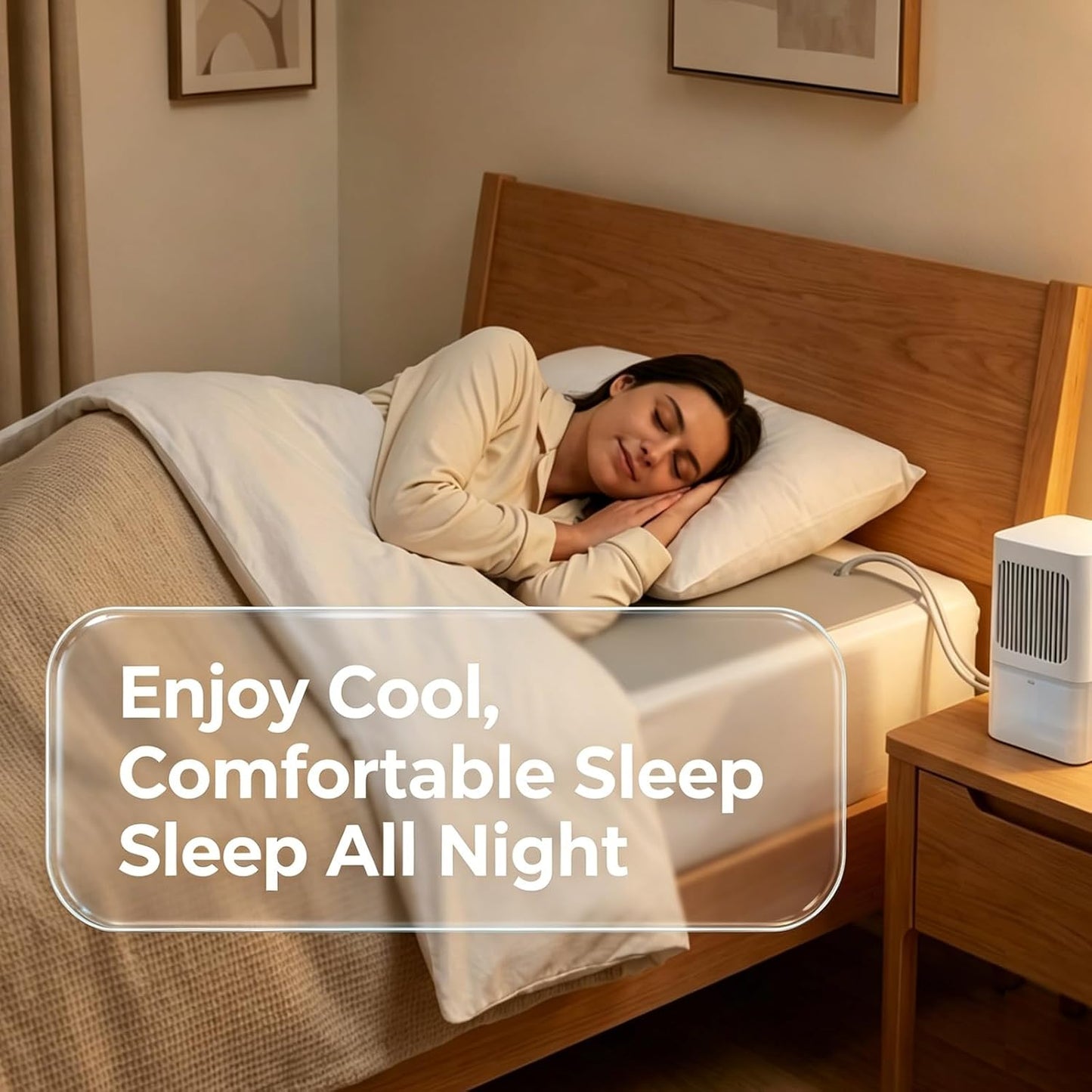 Bed Cooling System, Single Water Cooling Mattress Pad, 27.5”x63” Bed Jet with 3 Speed Fan and 2.2L Tank, Low Noise for Home Hotel Sleeping Use