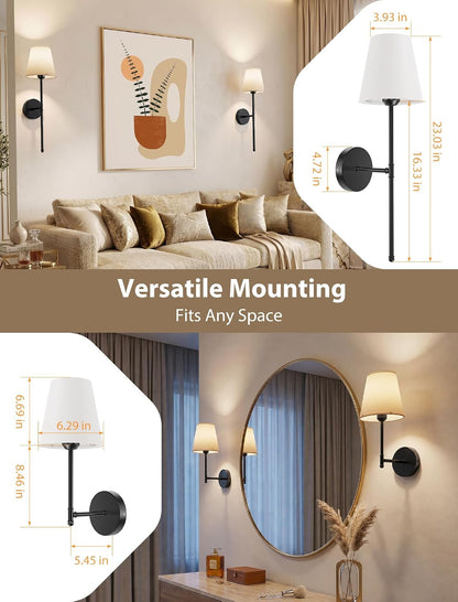 GBEAST Wall Sconces Set of Two, Rechargeable Wall Lights with Magnetic Bulb and Remote, Dimmable Wall Lamps with RGB & Timer, Cordless Sconce for Bedroom Living Room Fireplace Hallway Decor