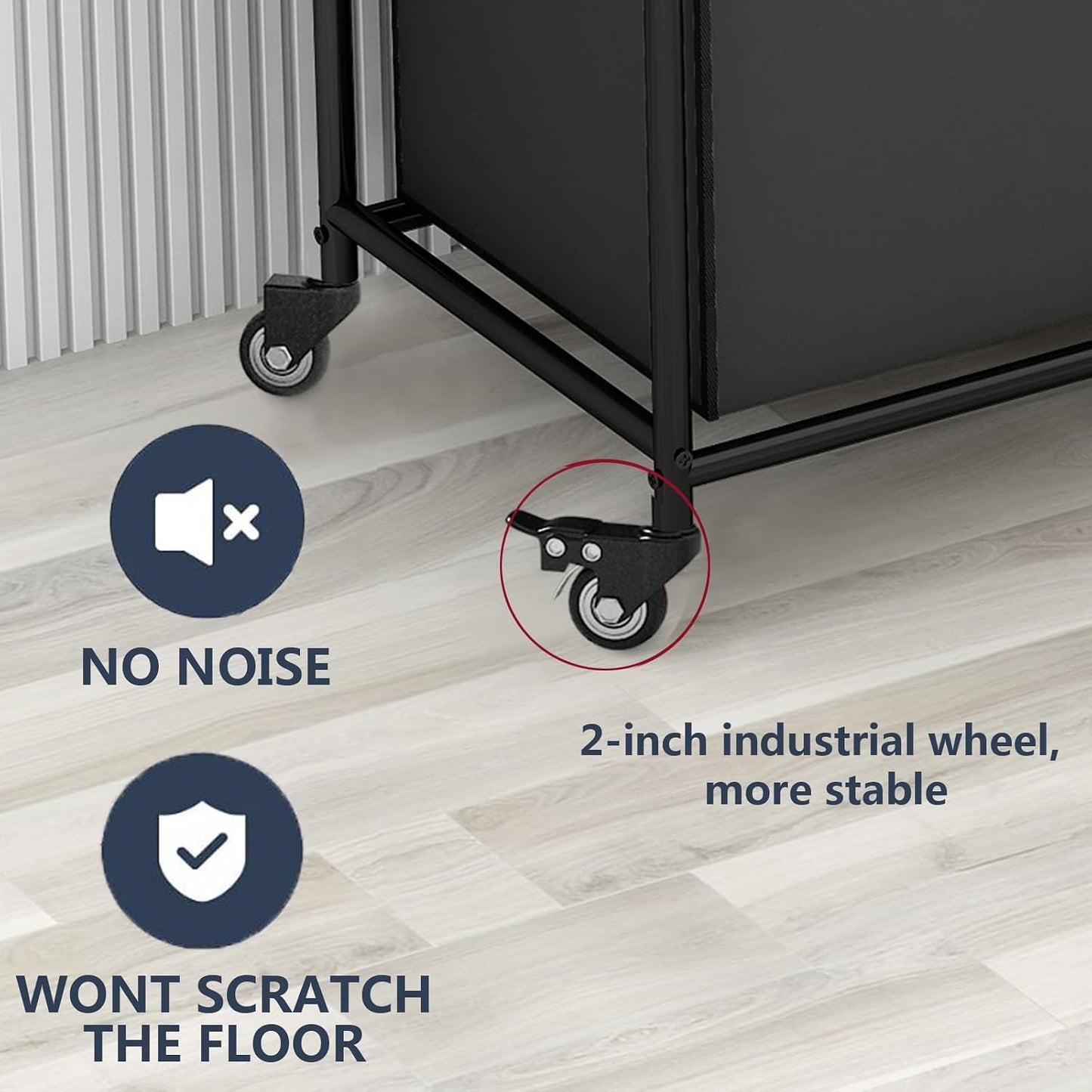 LINZINAR 3 Section Laundry Hamper, Black Laundry Basket 135L Laundry Sorter | Laundry Room Organization with Heavy Duty Rolling Lockable Wheels and Removable Bag, Bedroom Laundry Cart for Clothes Storage