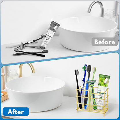 Electric Toothbrush Holders for Bathrooms 304 Stainless Steel Quick Drying | Upgrade Heavy Duty Sturdy Durable Toothpaste Holder Bathroom Organizer Storage Decor Accessories Tooth Brush Holder Caddy