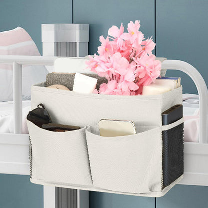 Bedside Caddy, Hanging Bed Organizer Storage Bag Pocket for Bunk and Hospital Beds, Bedside Caddy for Dorm Bed Headboards Bunk Hospital Beds Book Phone Magazine Holder (yellow)
