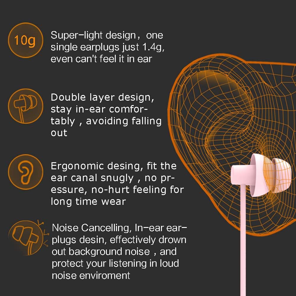 MAXROCK Sleep Earbuds,Ultra Soft Lightweight Sleep Earphones Headphones with Volume Control and Mic for Insomnia, Side Sleeper, Snoring, Air Travel, Meditation & Relaxation (Acid Blue)