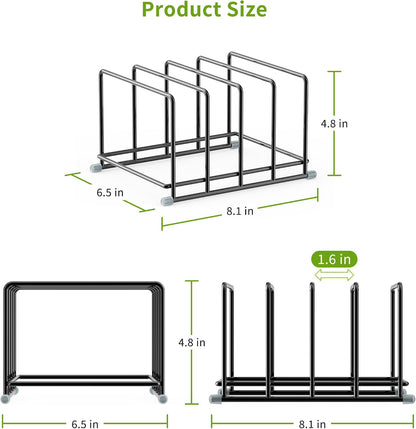 Cutting Board Organizer-1.6in Wide Kitchen Cutting Board Holder Stand for Pan,Baking Sheets,Cookie Sheets with 4 Slots,Baking Sheet Oragnizer(2PC-Medium)
