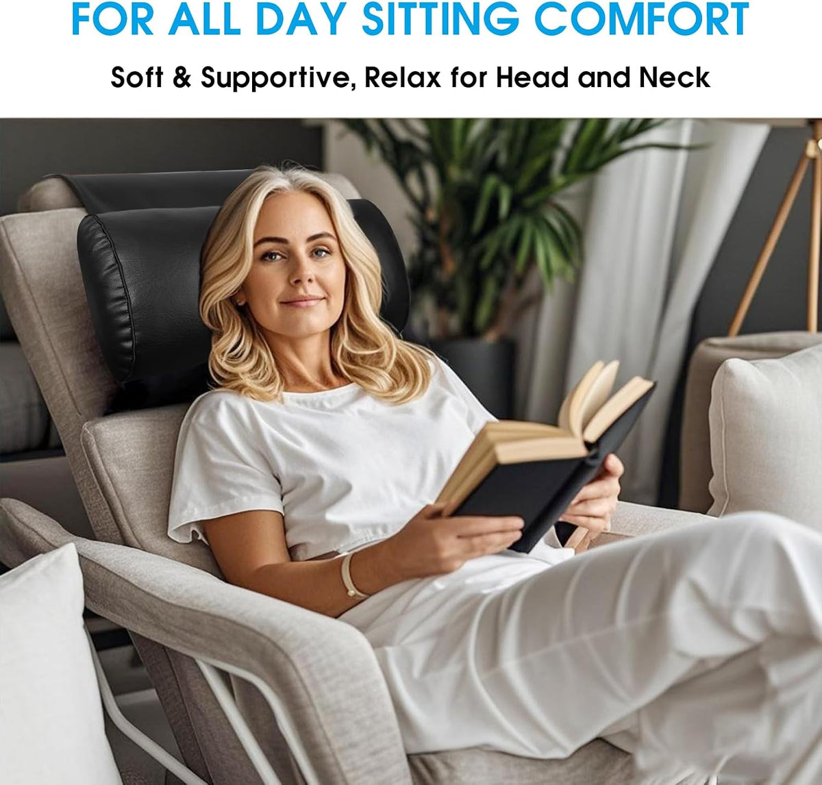 YOUFI Leather Recliner Headrest Pillow with Self-Stabilizing Weighted Base