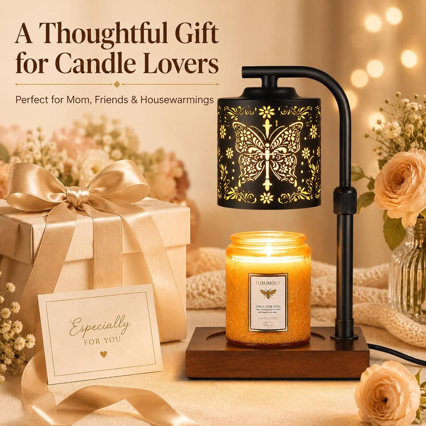 Candle Warmer Lamp Adjustable Height Dimmable for Jar Candles Hummingbird