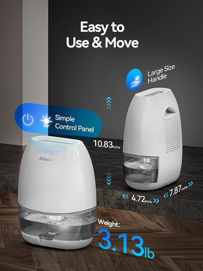 Dehumidifiers for Home, 34 oz Small Dehumidifier for Room, Quiet Dehumidifiers for Bathroom, Bedroom, RV, Closet with Auto Shut Off, 7 Colors Night Light