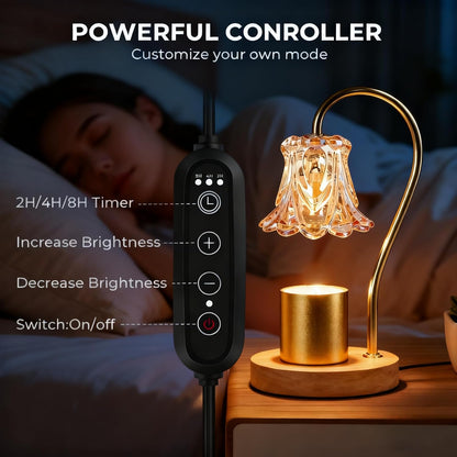 COCOBELA Candle Warmer Lamp with Timer with 2 Bulbs Floral Light Dimmable