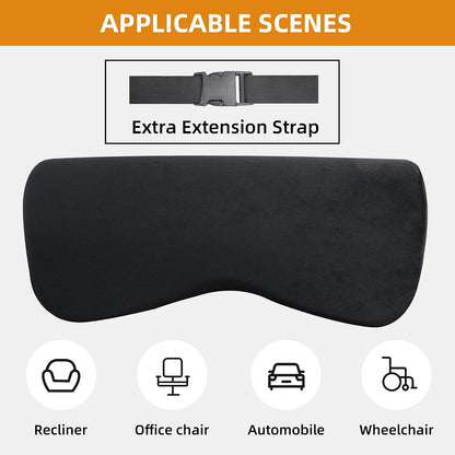 HOMBYS Cervial Neck Pillow for Recliner, Foam Headrest Cushion for Sleeping, Medium Firm Neck Support for Couch, Office Chair and Car, Non-Slip Backing and Elastic Straps, Dark Grey