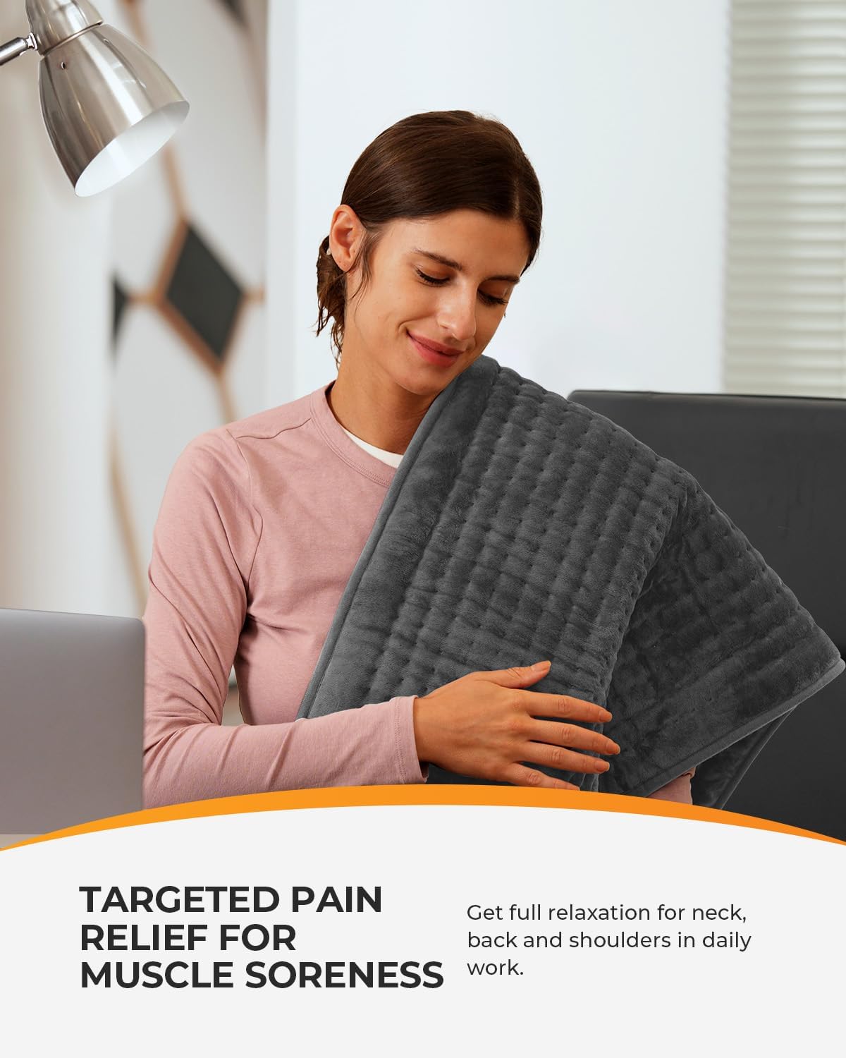 CooCoCo FSA Eligible 17 x 33 in Large Heating Pad, Foot Warmer, Black