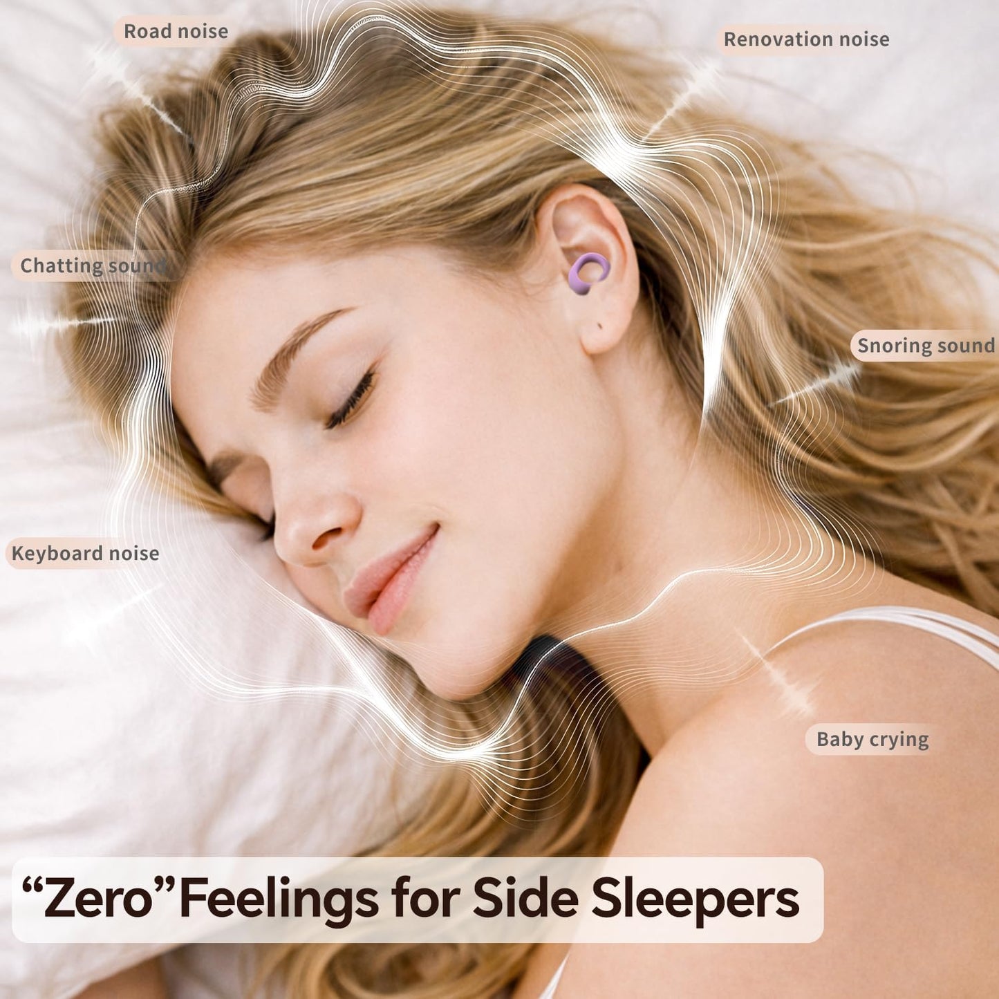 Ear Plugs for Sleeping, 25-29dB Soft Silicone Ear Plugs for Side Sleepers | Silicone Ear Plugs for Sleeping,Reusable Ear plugs with 16 Soft Tips,Noise Cancelling Sleep Earplugs for Snoring